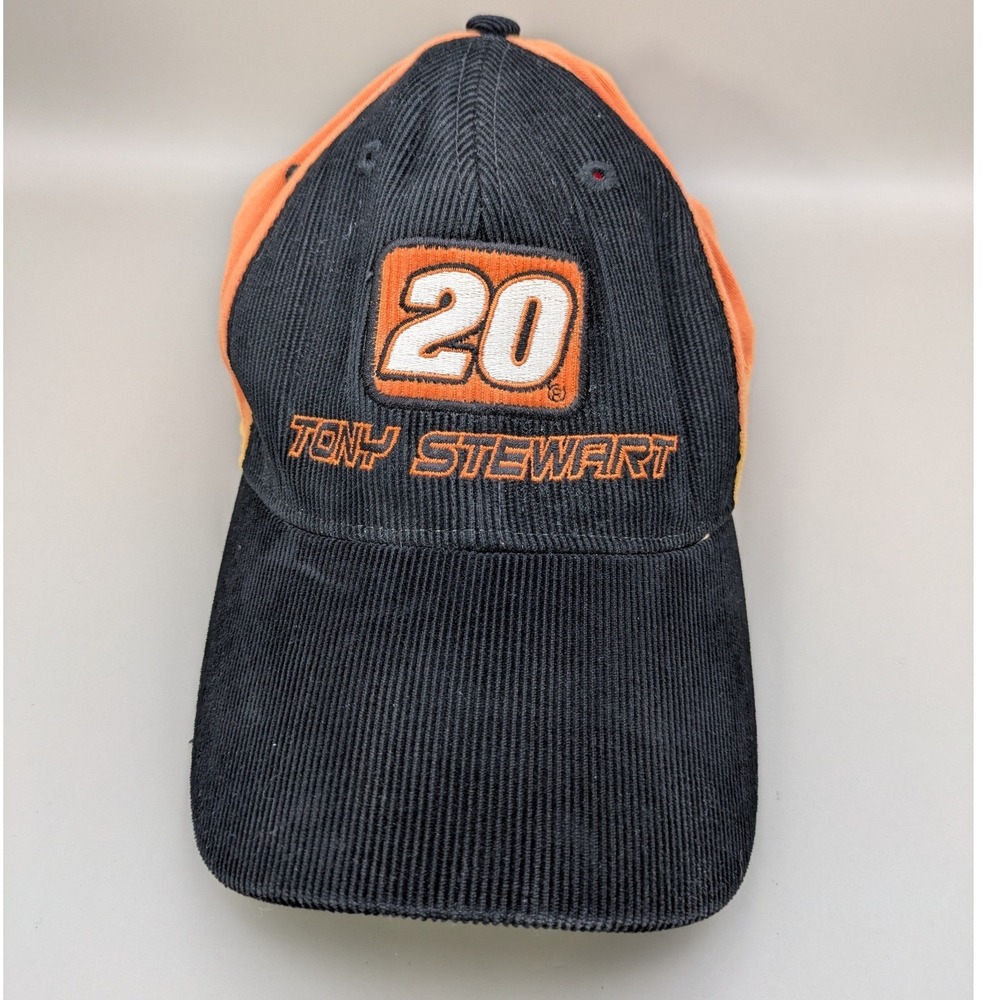 Tony Stewart NASCAR Hat Chase Authentics Black Corduroy Orange Home Depot #20